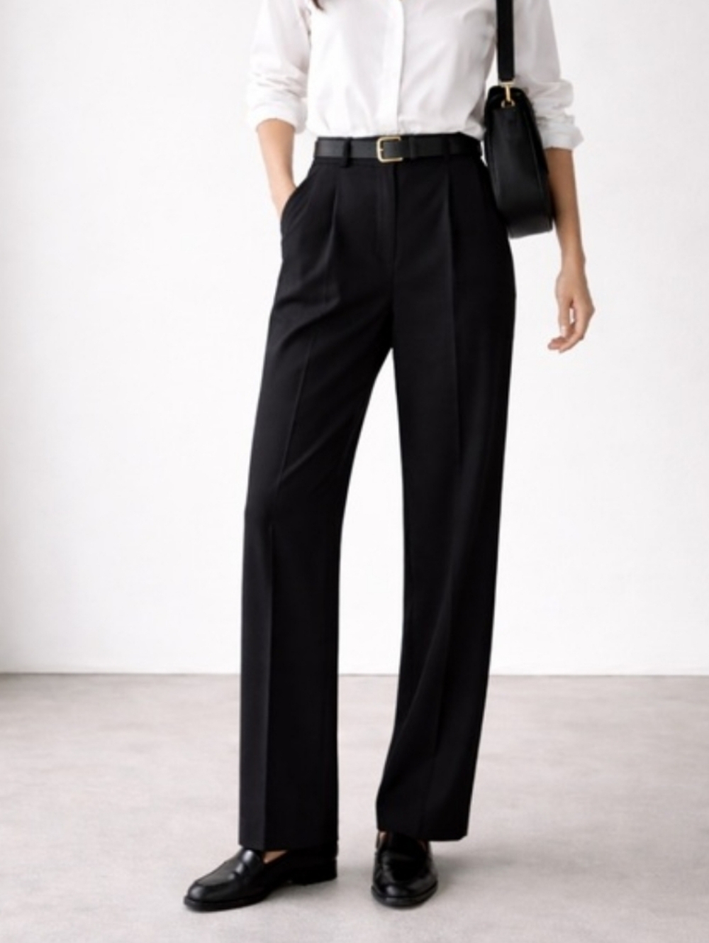 Club Monaco Black High Waisted Tailored Trousers
